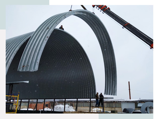 Полукруглые ангары в Кореновске